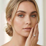 2.13 Ct Princess Moissanite Pavé Engagement Ring