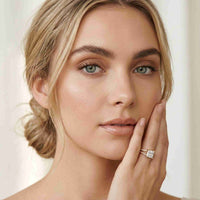 2.13 Ct Princess Moissanite Pavé Engagement Ring
