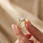 2.13 Ct Princess Moissanite Pavé Engagement Ring