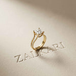 2.13 Ct Princess Moissanite Pavé Engagement Ring
