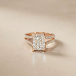 2.01 Ct Radiant Moissanite Dainty Pavé Engagement Ring