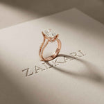 2.01 Ct Radiant Moissanite Dainty Pavé Engagement Ring