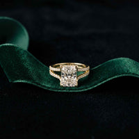 2.01 Ct Radiant Moissanite Dainty Pavé Engagement Ring