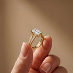 2.01 Ct Radiant Moissanite Dainty Pavé Engagement Ring