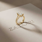 2.01 Ct Radiant Moissanite Dainty Pavé Engagement Ring