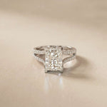 2.01 Ct Radiant Moissanite Dainty Pavé Engagement Ring