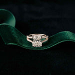 2.01 Ct Radiant Moissanite Dainty Pavé Engagement Ring