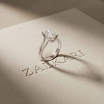 2.01 Ct Radiant Moissanite Dainty Pavé Engagement Ring