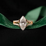 2.07 Ct Marquise Moissanite Halo Engagement Ring
