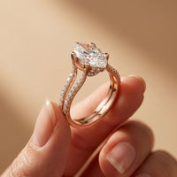 2.07 Ct Marquise Moissanite Halo Engagement Ring