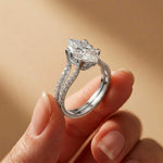 2.07 Ct Marquise Moissanite Halo Engagement Ring