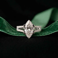 2.07 Ct Marquise Moissanite Halo Engagement Ring