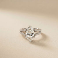 2.07 Ct Marquise Moissanite Halo Engagement Ring