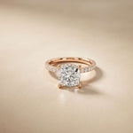 3.37 Ct Cushion Moissanite Double Hidden Halo Engagement Ring