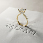 3.37 Ct Cushion Moissanite Double Hidden Halo Engagement Ring