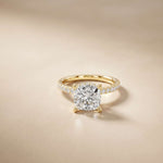 3.37 Ct Cushion Moissanite Double Hidden Halo Engagement Ring