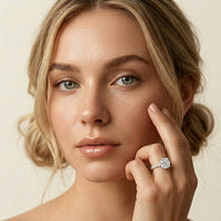 3.37 Ct Cushion Moissanite Double Hidden Halo Engagement Ring