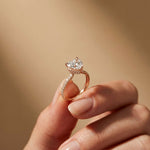 3.73 Ct Heart Moissanite Discreet Halo Engagement Ring