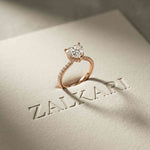 3.73 Ct Heart Moissanite Discreet Halo Engagement Ring