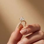 3.73 Ct Heart Moissanite Discreet Halo Engagement Ring