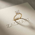 3.73 Ct Heart Moissanite Discreet Halo Engagement Ring