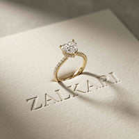 3.73 Ct Heart Moissanite Discreet Halo Engagement Ring