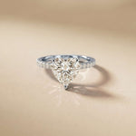 3.73 Ct Heart Moissanite Discreet Halo Engagement Ring