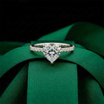 3.73 Ct Heart Moissanite Discreet Halo Engagement Ring