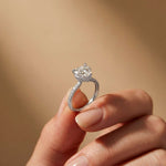 3.73 Ct Heart Moissanite Discreet Halo Engagement Ring