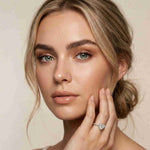 3.73 Ct Heart Moissanite Discreet Halo Engagement Ring