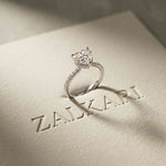 3.73 Ct Heart Moissanite Discreet Halo Engagement Ring