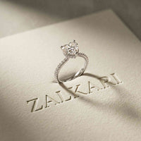 3.73 Ct Heart Moissanite Discreet Halo Engagement Ring