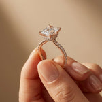 3.76 Ct Radiant Moissanite Pavé Engagement Ring