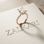 3.76 Ct Radiant Moissanite Pavé Engagement Ring