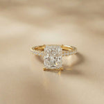 3.76 Ct Radiant Moissanite Pavé Engagement Ring