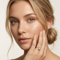 3.76 Ct Radiant Moissanite Pavé Engagement Ring