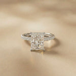 3.76 Ct Radiant Moissanite Pavé Engagement Ring
