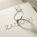 3.76 Ct Radiant Moissanite Pavé Engagement Ring