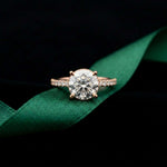 3.74 Ct Round Moissanite Double Hidden Halo Engagement Ring