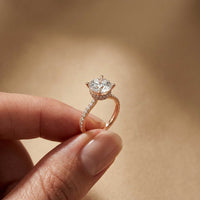 3.74 Ct Round Moissanite Double Hidden Halo Engagement Ring