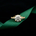 3.74 Ct Round Moissanite Double Hidden Halo Engagement Ring