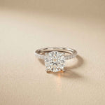 3.74 Ct Round Moissanite Double Hidden Halo Engagement Ring
