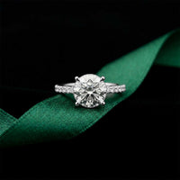 3.74 Ct Round Moissanite Double Hidden Halo Engagement Ring