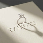 3.74 Ct Round Moissanite Double Hidden Halo Engagement Ring
