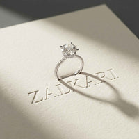 3.74 Ct Round Moissanite Double Hidden Halo Engagement Ring