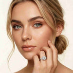 3.74 Ct Round Moissanite Double Hidden Halo Engagement Ring
