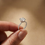 3.74 Ct Round Moissanite Double Hidden Halo Engagement Ring