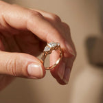 1.27 Ct Princess Moissanite Three Stone Engagement Ring