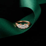 1.27 Ct Princess Moissanite Three Stone Engagement Ring
