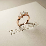 1.27 Ct Princess Moissanite Three Stone Engagement Ring